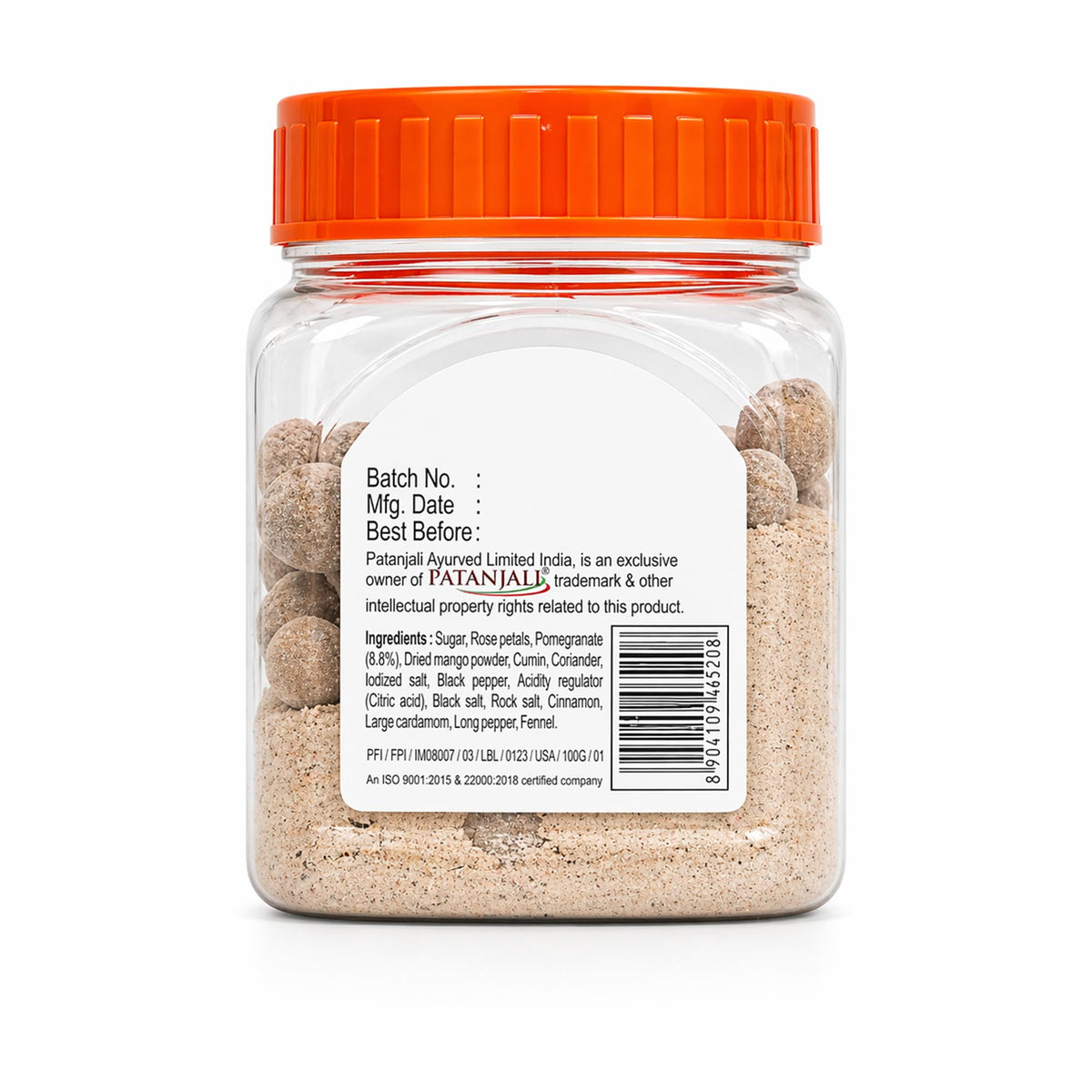 Patanjali Pachak Anardana Goli tablets close-up in container