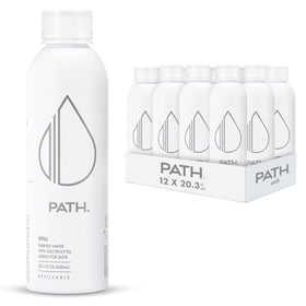 PATHWATER Still pack of 12 aluminum bottles for sustainable hydration