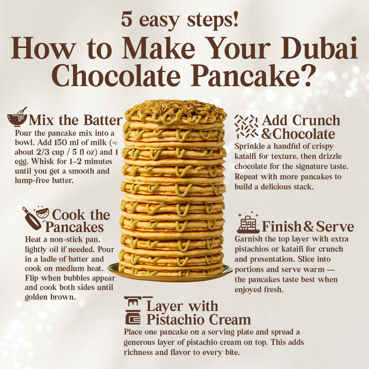 PATIS SAVORE Dubai Pancake DIY Set whipped creams create creamy layers for elegance