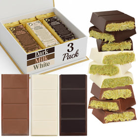 PATIS SAVORE Dubai dark chocolate bar with pistachio and kataifi—rich texture highlight