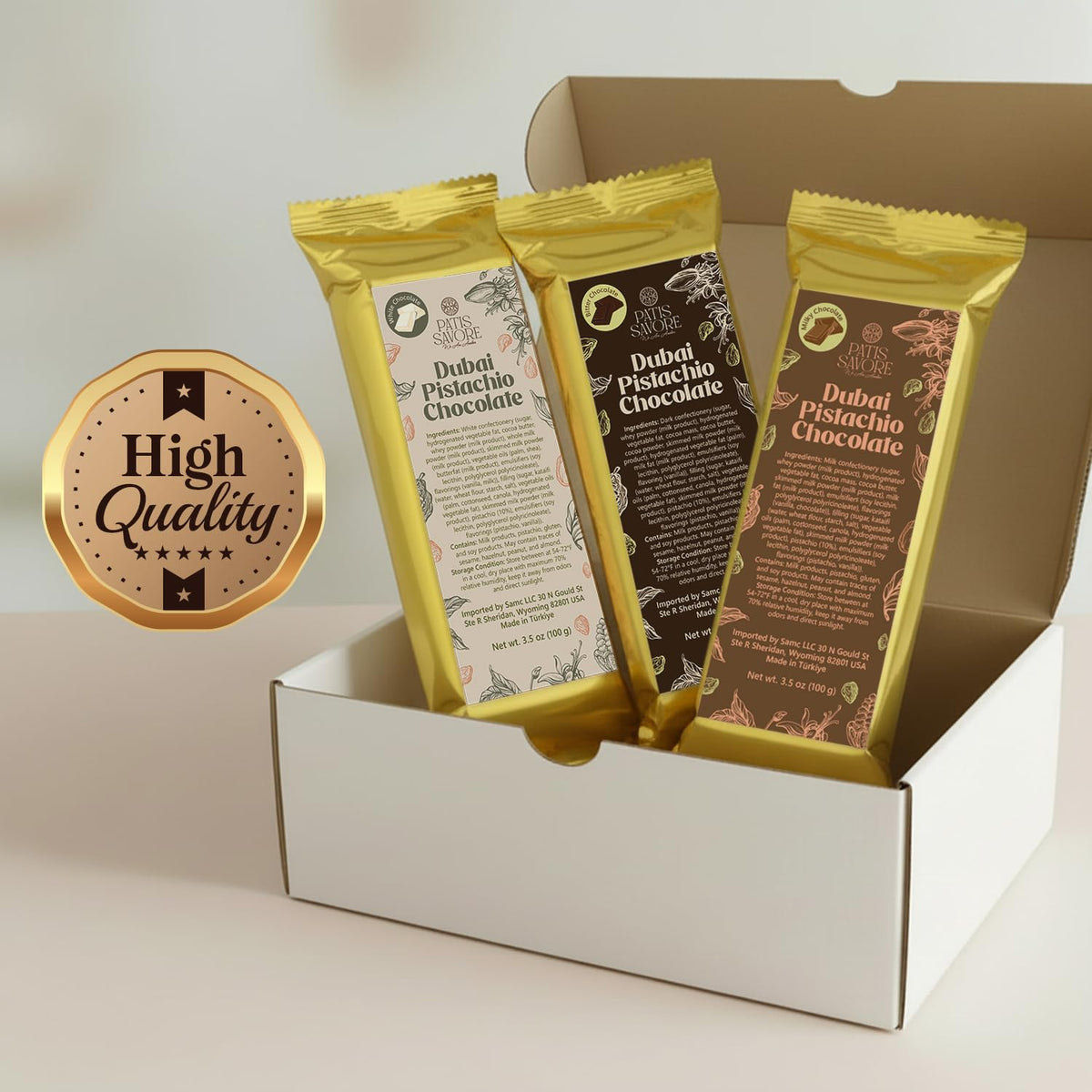 PATIS SAVORE Dubai wrap of individual bars—freshness preserved for on-the-go snacking