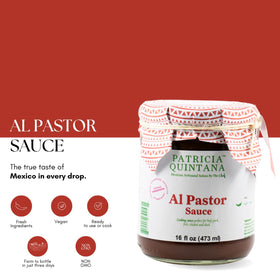 Patricia Quintana Al Pastor sauce ingredients close-up highlighting ancho peppers and spices.