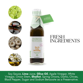 Patricia Quintana Soy & Lime Dressing salad-dress pour showcases versatile flavor.