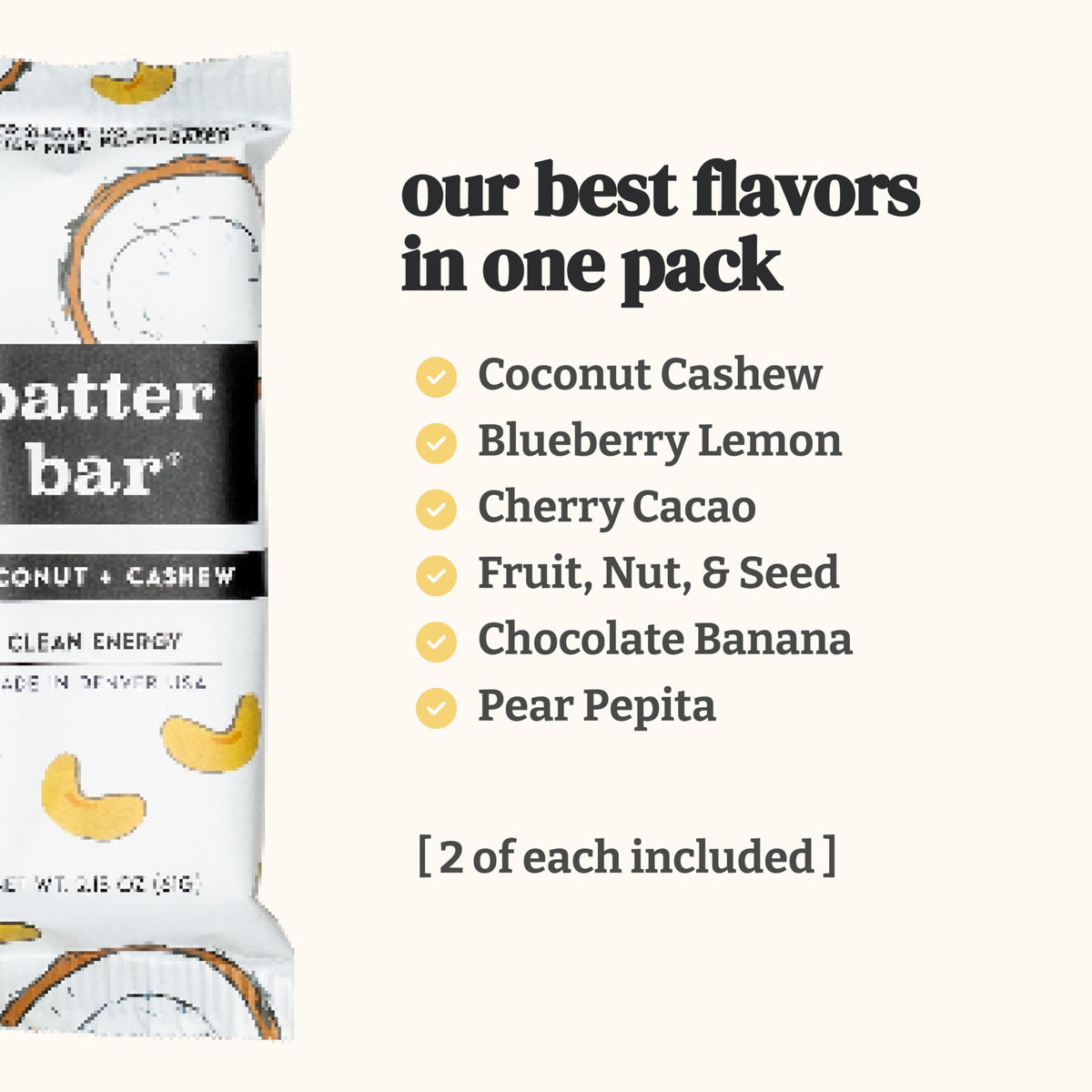 Patter Bar energy bar vegan gluten-free label close-up
