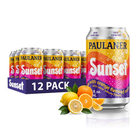 Paulaner Sunset Zero Orange Cola can front view for a zero-calorie refreshment.