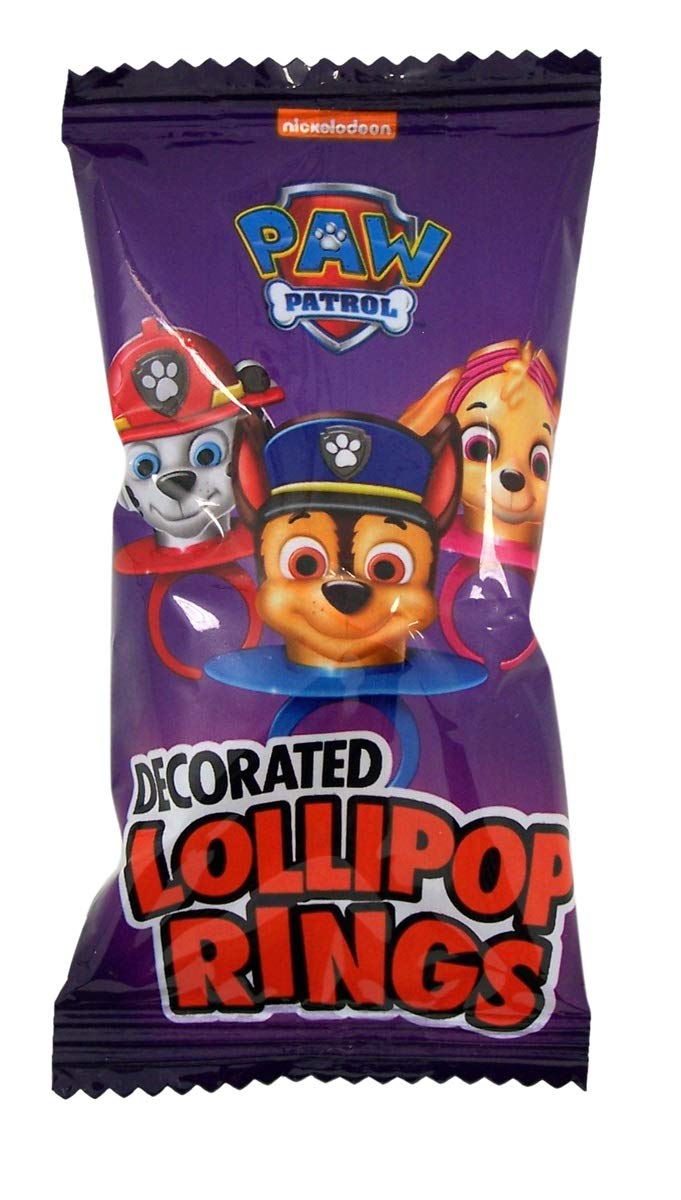 Paw Patrol Chase blue raspberry lollipop ring for party favors