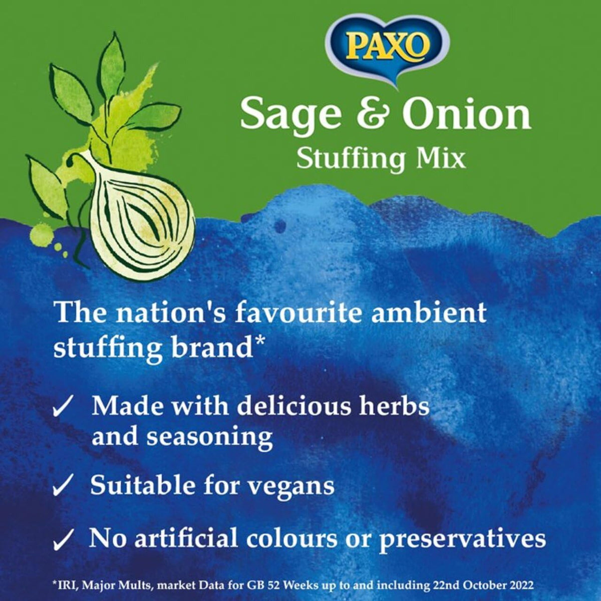 Paxo packaging four-pack on kitchen counter for easy meals.