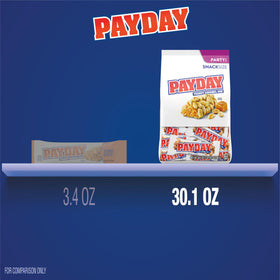 PAYDAY bars in hand demonstrate portable, individually wrapped freshness