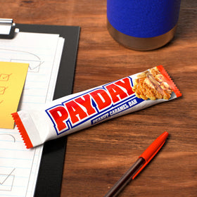 PAYDAY bar snack on the go for convenient energy during busy days.