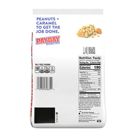 PAYDAY peanut caramel bars closeup reveals crunchy peanuts with creamy caramel