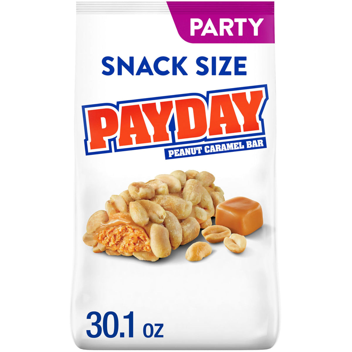 PAYDAY peanut caramel snack-size bag for convenient on-the-go snacking