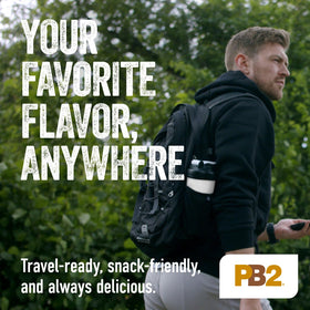 PB2 Crunchy Powdered Peanut Butter bowl ready-to-use topping for snacks.