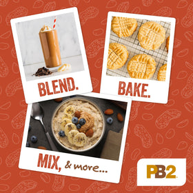 PB2 Crunchy Powdered Peanut Butter measuring scoop scene for portioning.