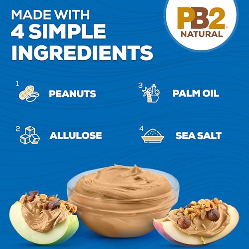 PB2 gluten-free vegan label on jar highlighting dietary options.