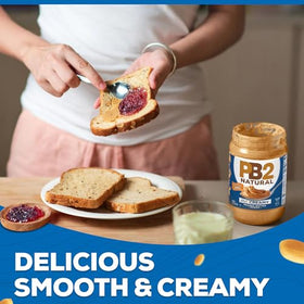 Close-up of PB2 ingredients: peanuts, sea salt, allulose for a simple spread.