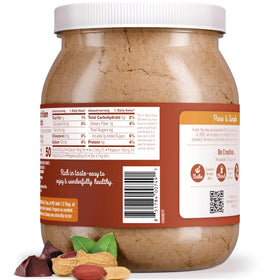 PB2 jar sealed and labeled, indicating 2 lb size for bulk use.
