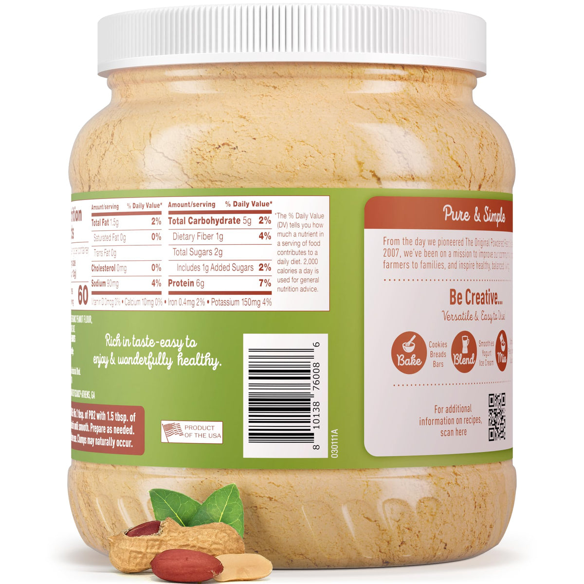 USA-made PB2 emphasizes local production from farms.