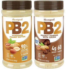 PB2 Original Powdered Peanut Butter jar on shelf, ready for shakes