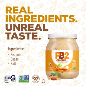 PB2 original powdered peanut butter powder in scoop ready to mix