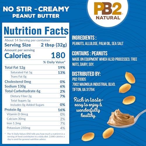 Pack of two PB2 jars on pantry shelf.
