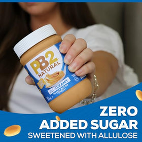 PB2 creamy spread on fruit slices for quick snack.