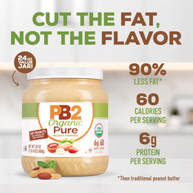 PB2 Pure Organic Powdered Peanut Butter peanuts close-up highlighting single-ingredient organic peanuts