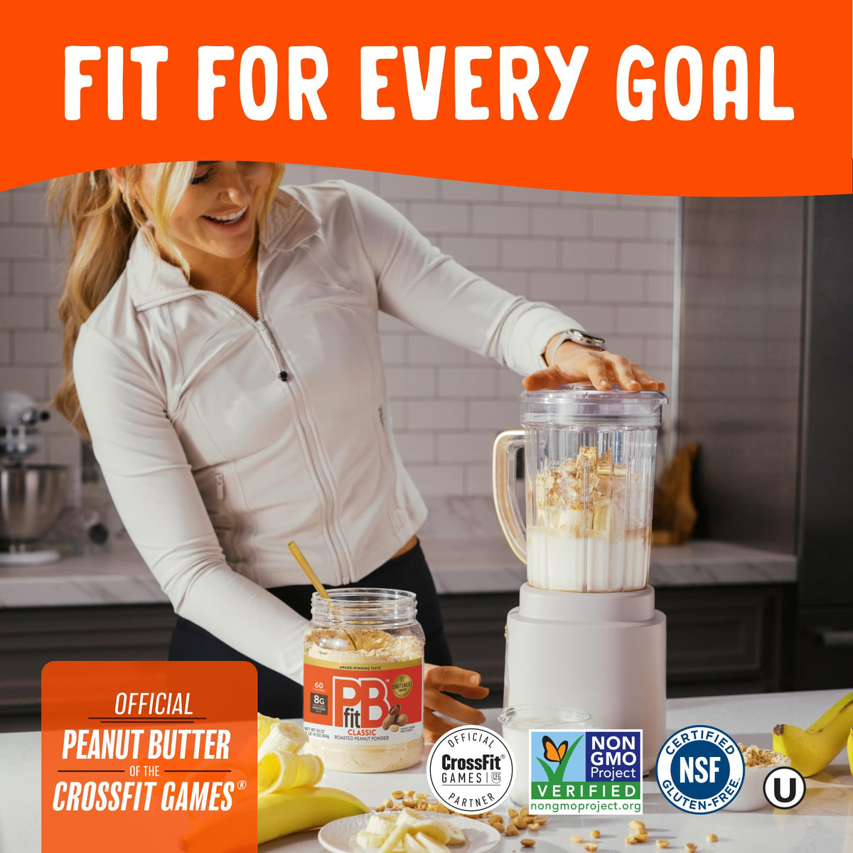 PBfit powder folded into baking batter for peanut butter flavor.