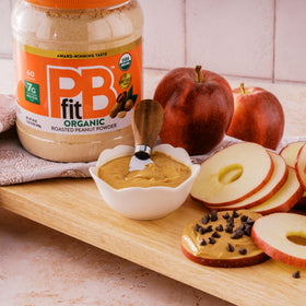 PBfit ingredients image shows organic peanuts and coconut sugar for clean flavor.