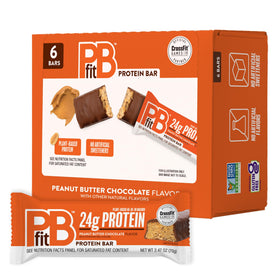 PBfit Peanut Butter Chocolate Bar front view; convenient on-the-go protein snack