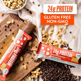 PBfit bar nutrition panel shows 24g plant-based protein per serving