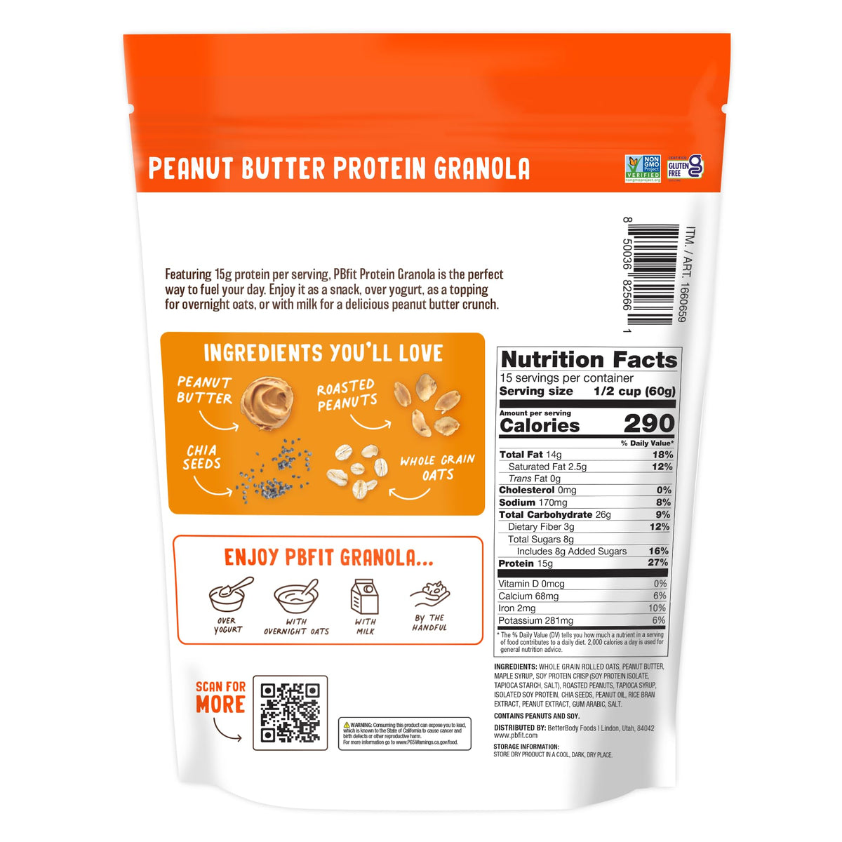 PBfit Peanut Butter Protein Granola snack bite ready for on-the-go