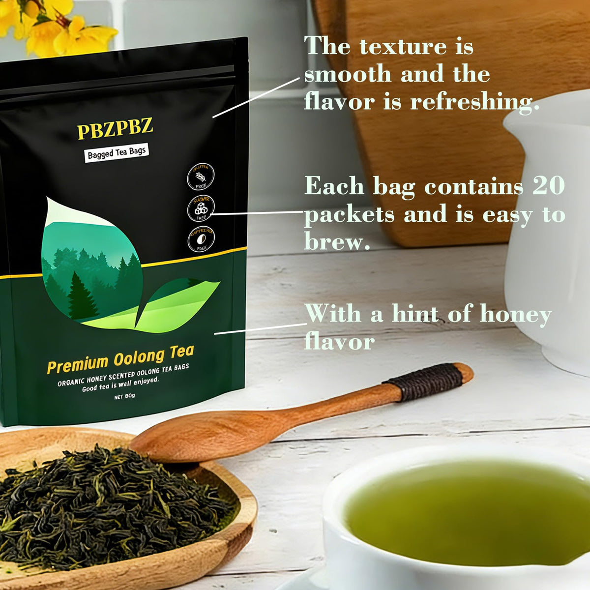 PBZPBZ oolong whole leaf tea bags at high-altitude harvest for clean brew