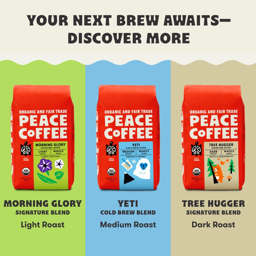 Peace Coffee B Corp certification logo signals social and environmental accountability.