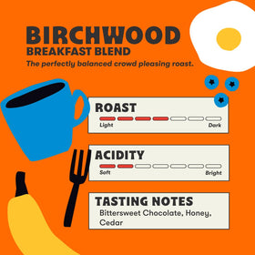 Peace Coffee Birchwood Breakfast Blend pod in a cup showing a balanced morning brew.