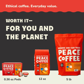 Peace Coffee shade-grown beans enhancing flavor with responsible farming.