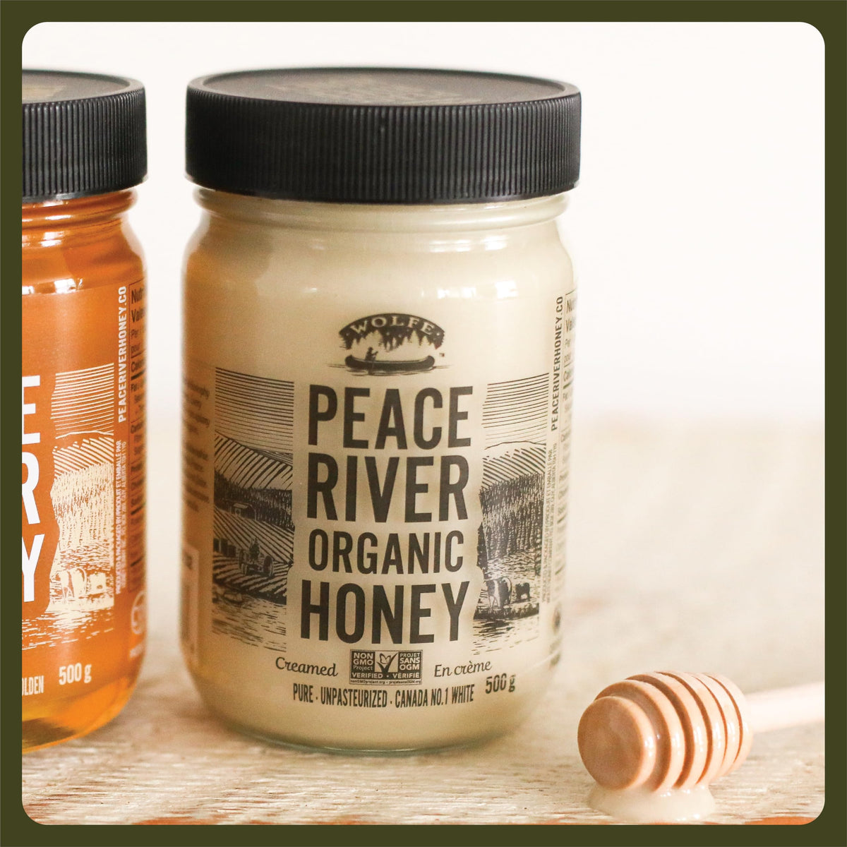 Sustainability label on Peace River packaging highlights ethical sourcing.