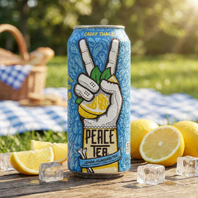 Peace Tea Sno-Berry 16 oz can, cool berry notes for fridge stock