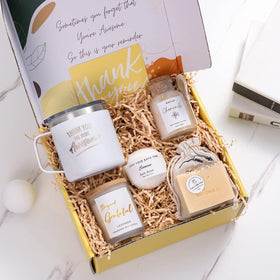 Peacoeye scented candle creates a calming gift ambiance