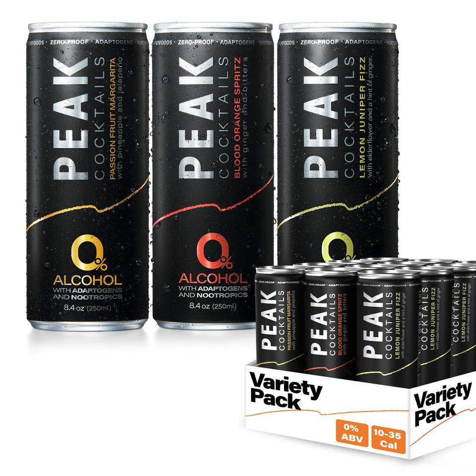 Peak Cocktails Passion Fruit Margarita can bright and inviting for social, non alcoholic enjoyment