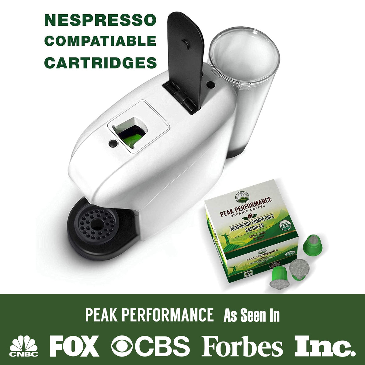 Peak Performance Organic Capsules Fair Trade label emphasizes ethical sourcing.