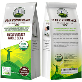 Peak Performance organic coffee brew setup for a flavorful morning routine.