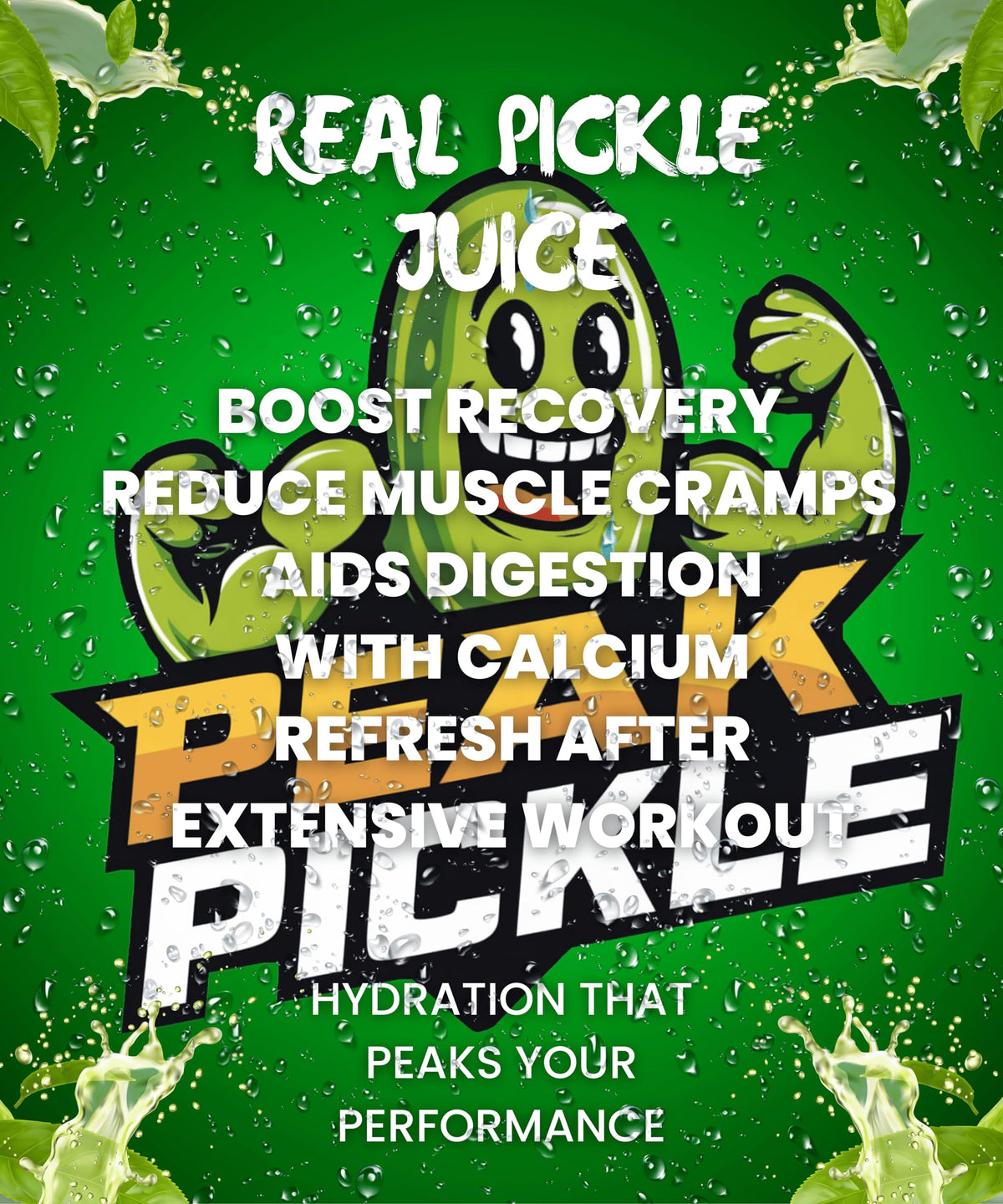 Kitchen counter display of Peak Pickle Dill Juice bottle.