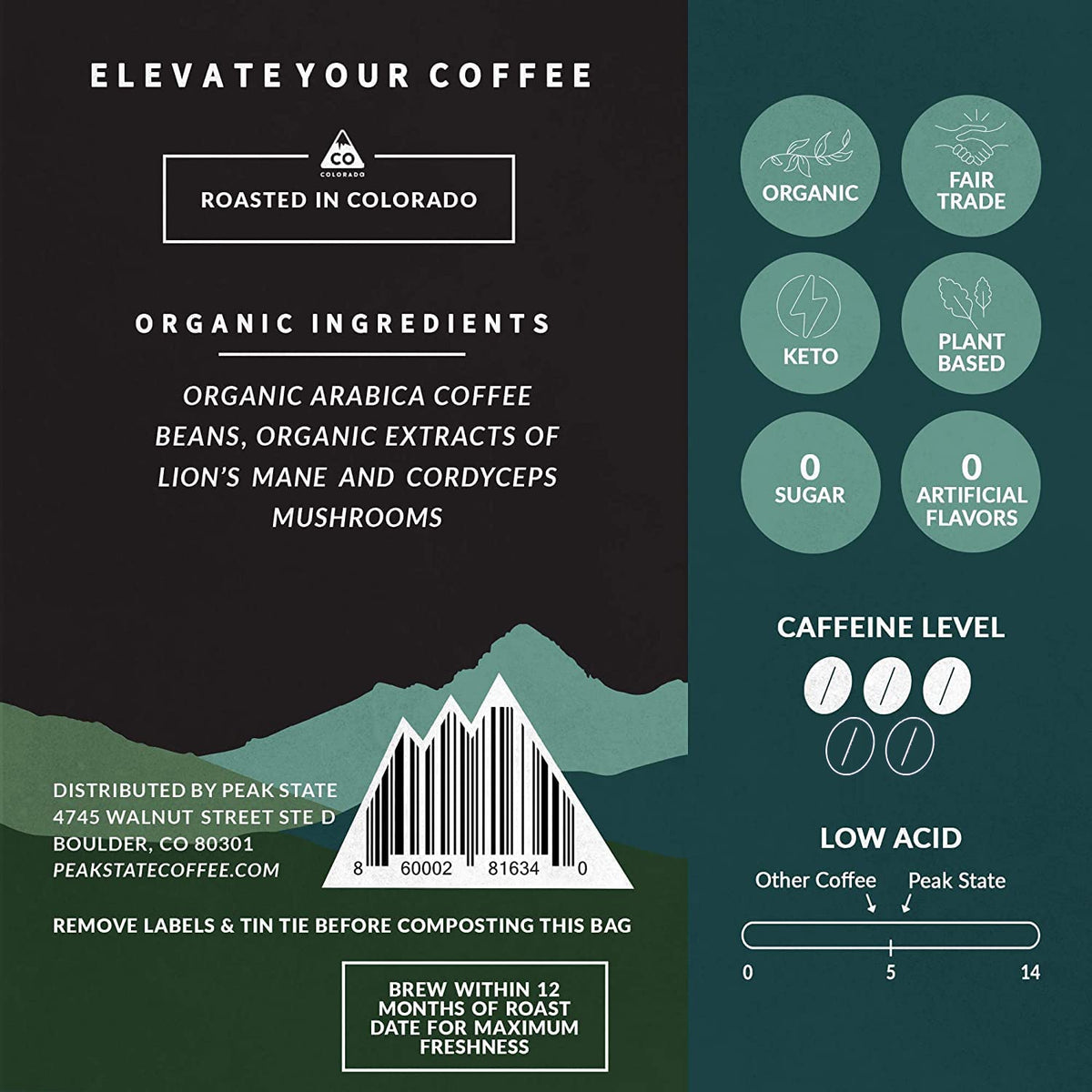 Peak State Brain Sustain steaming mug evokes a calming, alert moment.