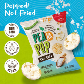 PeaKaPop sea salt seasoning bottle, flavorful crunch