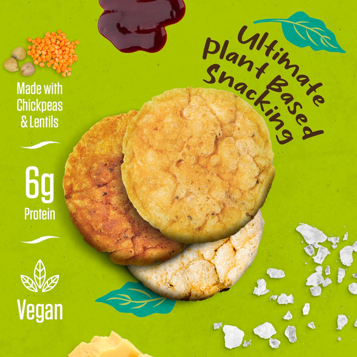 PeaKaPop Veggie Chips BBQ bag, bold taste and crunch