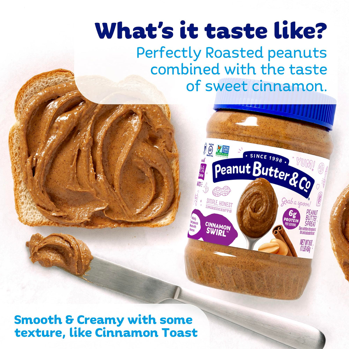 Smoothie with Peanut Butter & Co. Cinnamon Swirl for a creamy protein boost.