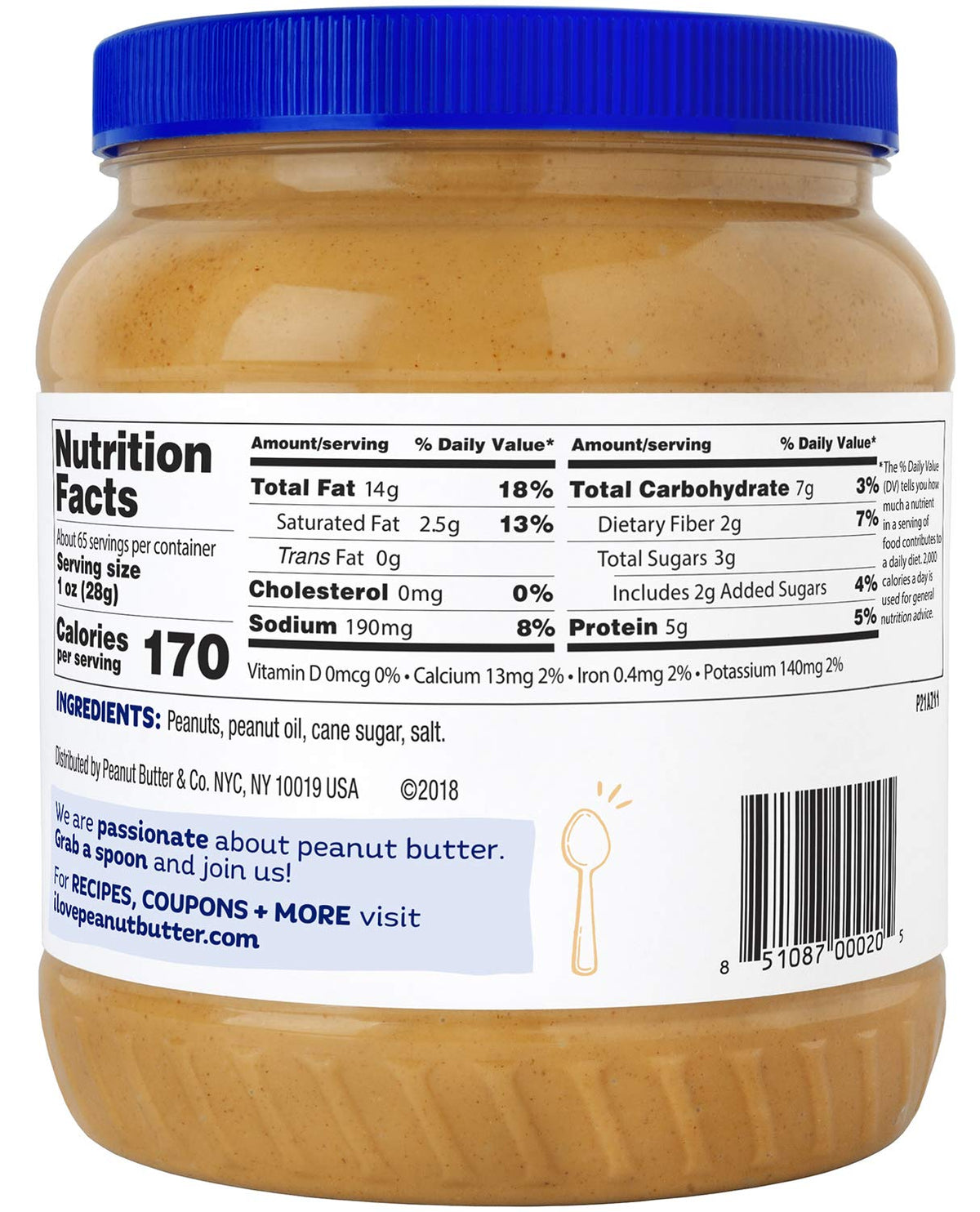 Peanut Butter & Co. creamy sauce topping drizzled on ice cream.