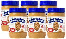 Peanut Butter & Co. Crunch Time jar front highlighting crunchy texture.