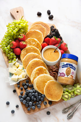 Mighty Maple label highlights Non-GMO, gluten-free, vegan ingredients.
