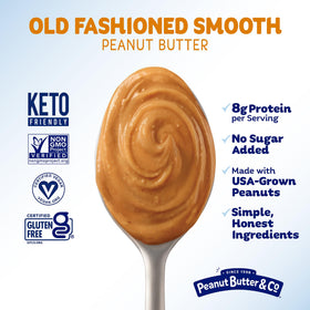 Peanut Butter & Co. Old Fashioned Smooth offers 8g protein per serving for plant-based meals
